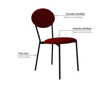 Cadeira Vintage Elipse Vermelho Vinho City | Westwing