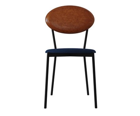 Cadeira Vintage Elipse Azul Jeans City Caramelo | Westwing