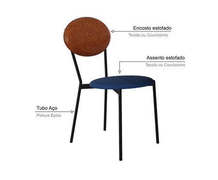 Cadeira Vintage Elipse Azul Jeans City Caramelo | Westwing
