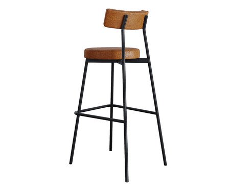 Banqueta Alta Stout Courino Caramelo | Westwing
