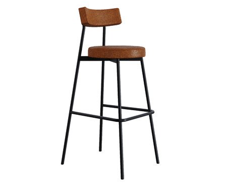 Banqueta Alta Stout Courino Caramelo | Westwing