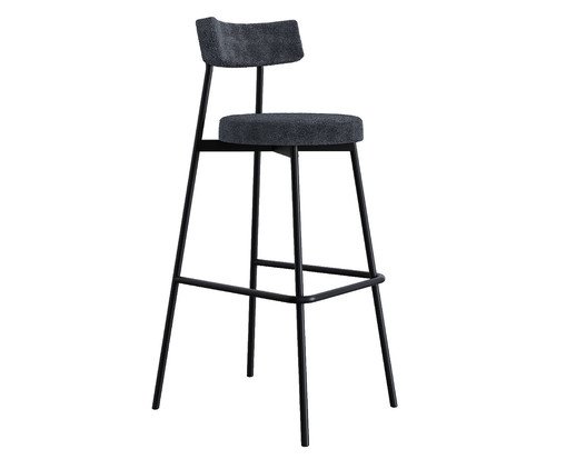 Banqueta Alta Stout Boucle Nuvem, grey | WestwingNow