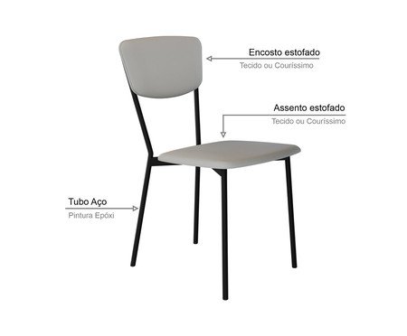Cadeira Vintage Retrô Courino Saturno Off White | Westwing