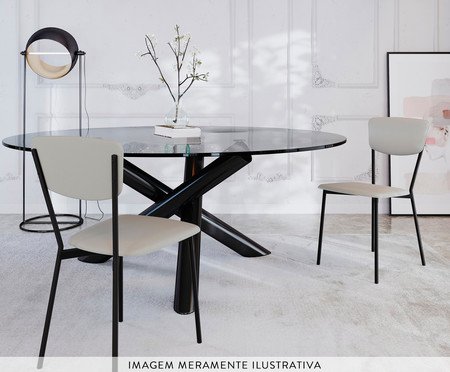 Cadeira Vintage Retrô Courino Saturno Off White | Westwing