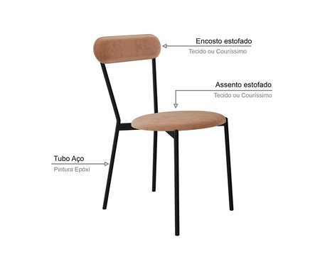 Cadeira Vintage Coz Veludo Nude | Westwing