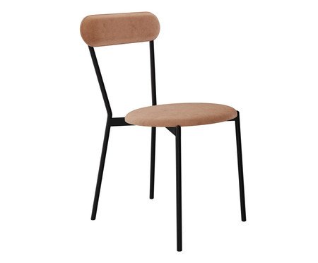 Cadeira Vintage Coz Veludo Nude | Westwing