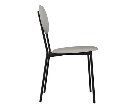 Cadeira Vintage Elipse Courino Saturno Off White | Westwing