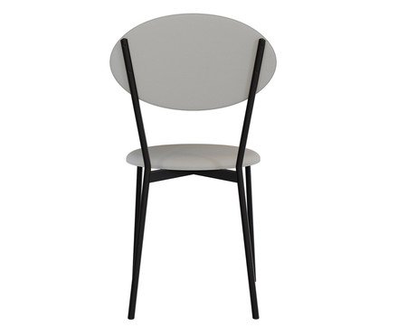 Cadeira Vintage Elipse Courino Saturno Off White | Westwing