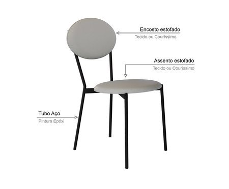 Cadeira Vintage Elipse Courino Saturno Off White | Westwing