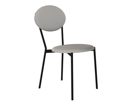 Cadeira Vintage Elipse Courino Saturno Off White | Westwing