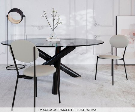 Cadeira Vintage Elipse Courino Saturno Off White | Westwing