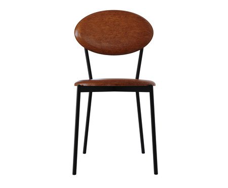 Cadeira Vintage Elipse Courino Caramelo | Westwing