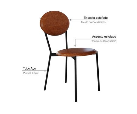 Cadeira Vintage Elipse Courino Caramelo | Westwing
