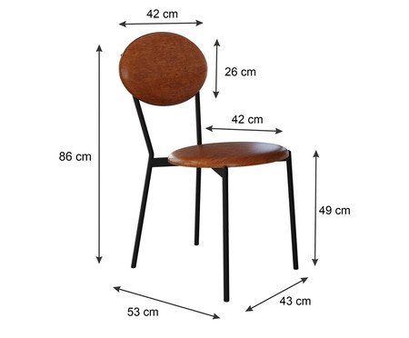 Cadeira Vintage Elipse Courino Caramelo | Westwing