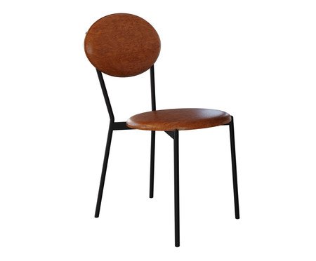 Cadeira Vintage Elipse Courino Caramelo | Westwing