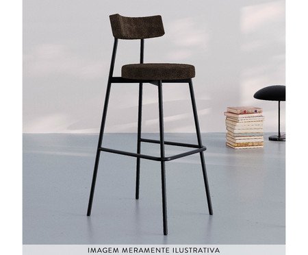 Banqueta Alta Stout Boucle Marrom Castor | Westwing