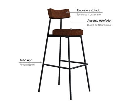 Banqueta Alta Stout Courino Whisky | Westwing
