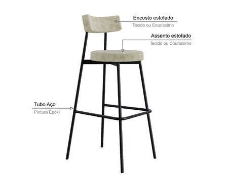 Banqueta Alta Stout Boucle Vanilla | Westwing