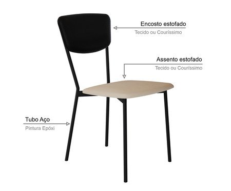 Cadeira Vintage Retrô Areia Light City Preto | Westwing