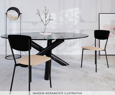 Cadeira Vintage Retrô Areia Light City Preto | Westwing
