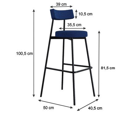 Banqueta Alta Stout Azul Jeans City | Westwing