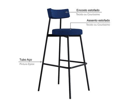 Banqueta Alta Stout Azul Jeans City | Westwing