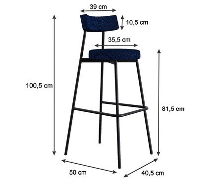 Banqueta Alta Stout Azul Corriente | Westwing