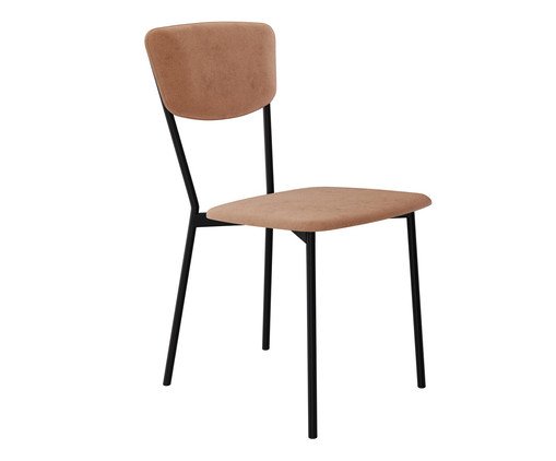 Cadeira Vintage Retrô Veludo Nude, brown | WestwingNow