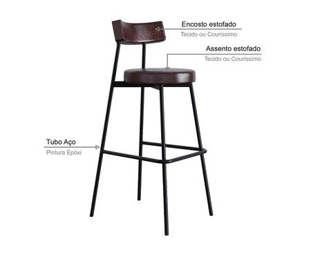 Banqueta Alta Stout Courino Café | Westwing