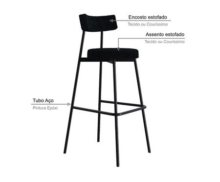 Banqueta Alta Stout Boucle Cinza Grafite | Westwing