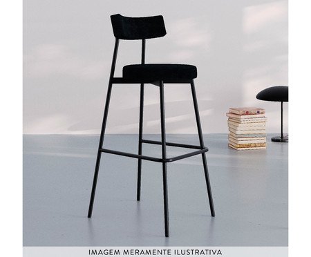 Banqueta Alta Stout Boucle Cinza Grafite | Westwing