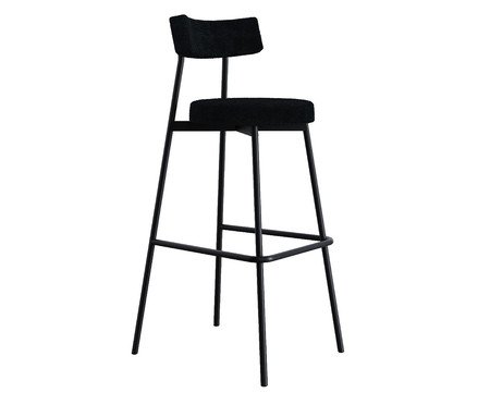 Banqueta Alta Stout Boucle Cinza Grafite | Westwing