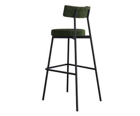Banqueta Alta Stout Boucle Verde Alga | Westwing