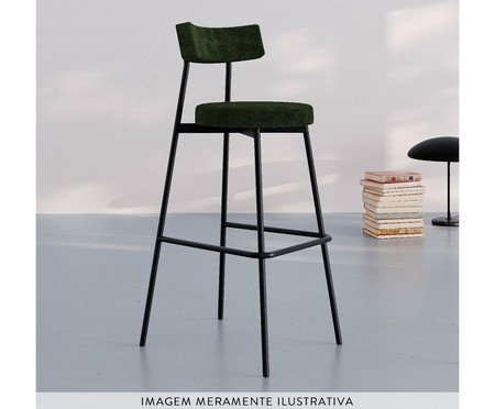 Banqueta Alta Stout Boucle Verde Alga | Westwing