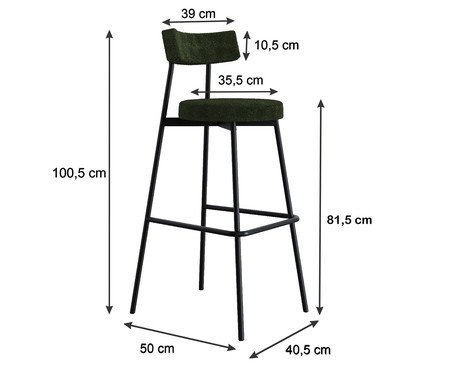 Banqueta Alta Stout Boucle Verde Alga | Westwing