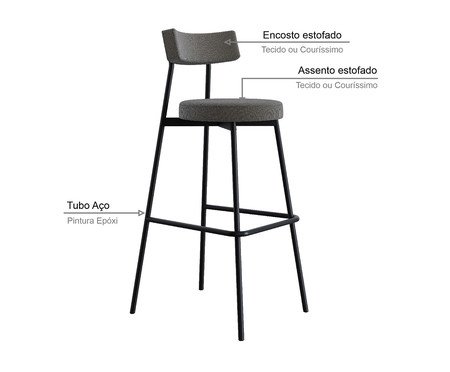 Banqueta Alta Stout Fendi Cinza City | Westwing