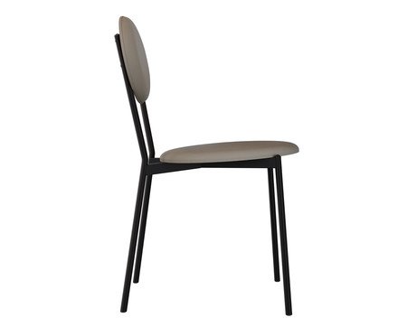 Cadeira Vintage Elipse Courino Venus Cinza | Westwing
