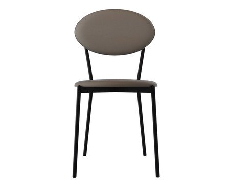 Cadeira Vintage Elipse Courino Venus Cinza | Westwing