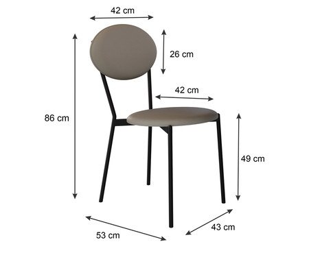Cadeira Vintage Elipse Courino Venus Cinza | Westwing