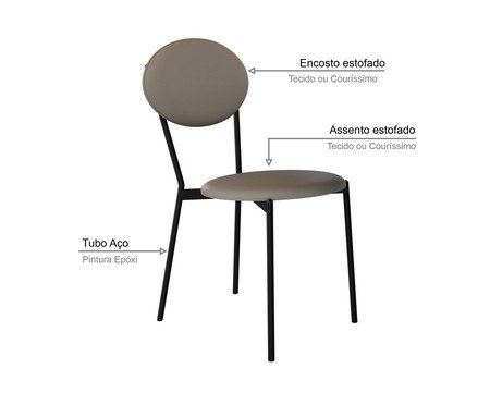 Cadeira Vintage Elipse Courino Venus Cinza | Westwing