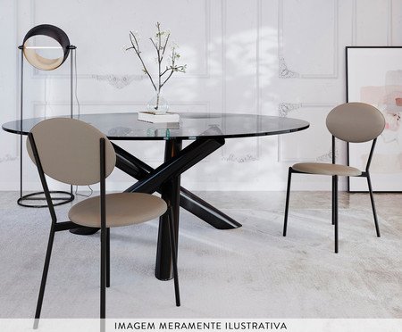 Cadeira Vintage Elipse Courino Venus Cinza | Westwing