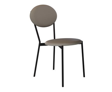 Cadeira Vintage Elipse Courino Venus Cinza | Westwing