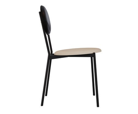 Cadeira Vintage Elipse Areia Light City Preto | Westwing