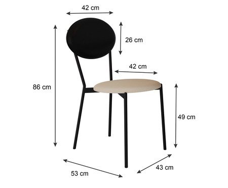 Cadeira Vintage Elipse Areia Light City Preto | Westwing