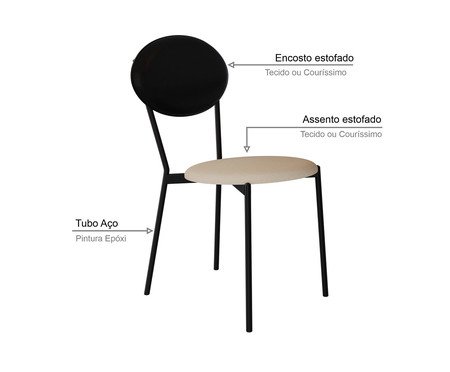 Cadeira Vintage Elipse Areia Light City Preto | Westwing