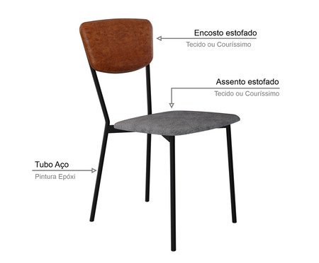Cadeira Vintage Retrô Névoa Prata City Caramelo | Westwing