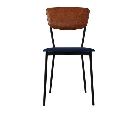 Cadeira Vintage Retrô Azul Jeans City Caramelo | Westwing