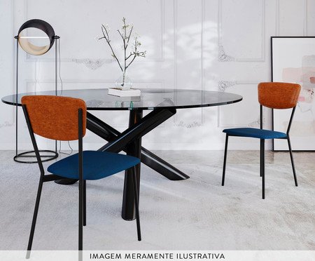 Cadeira Vintage Retrô Azul Jeans City Caramelo | Westwing