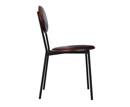 Cadeira Vintage Elipse Courino Café | Westwing