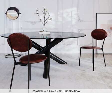 Cadeira Vintage Elipse Courino Café | Westwing